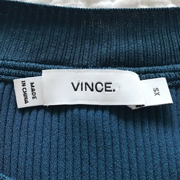 Vince. Teal Long Sleeve Split-Back Blouse Top XS - Picture 4 of 7